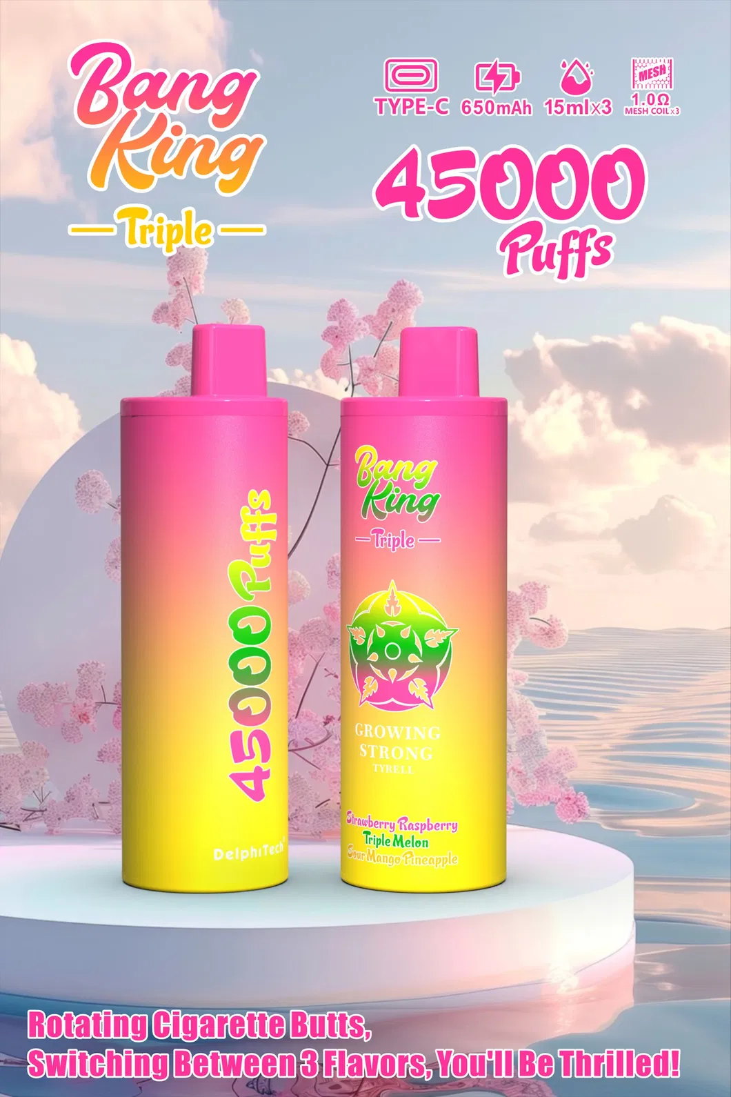 bang king puffs disposable vape in tripl