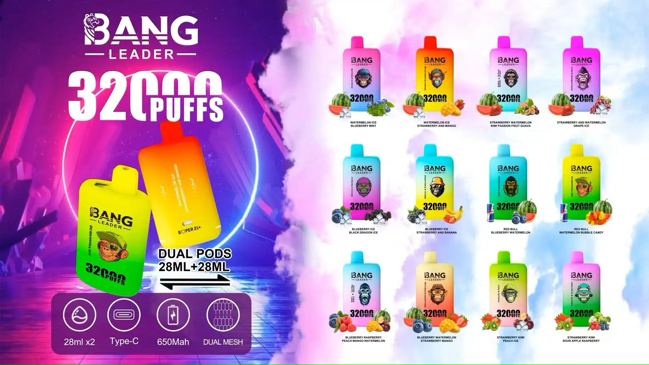 bang king 32000 puffs double pod double mesh double p