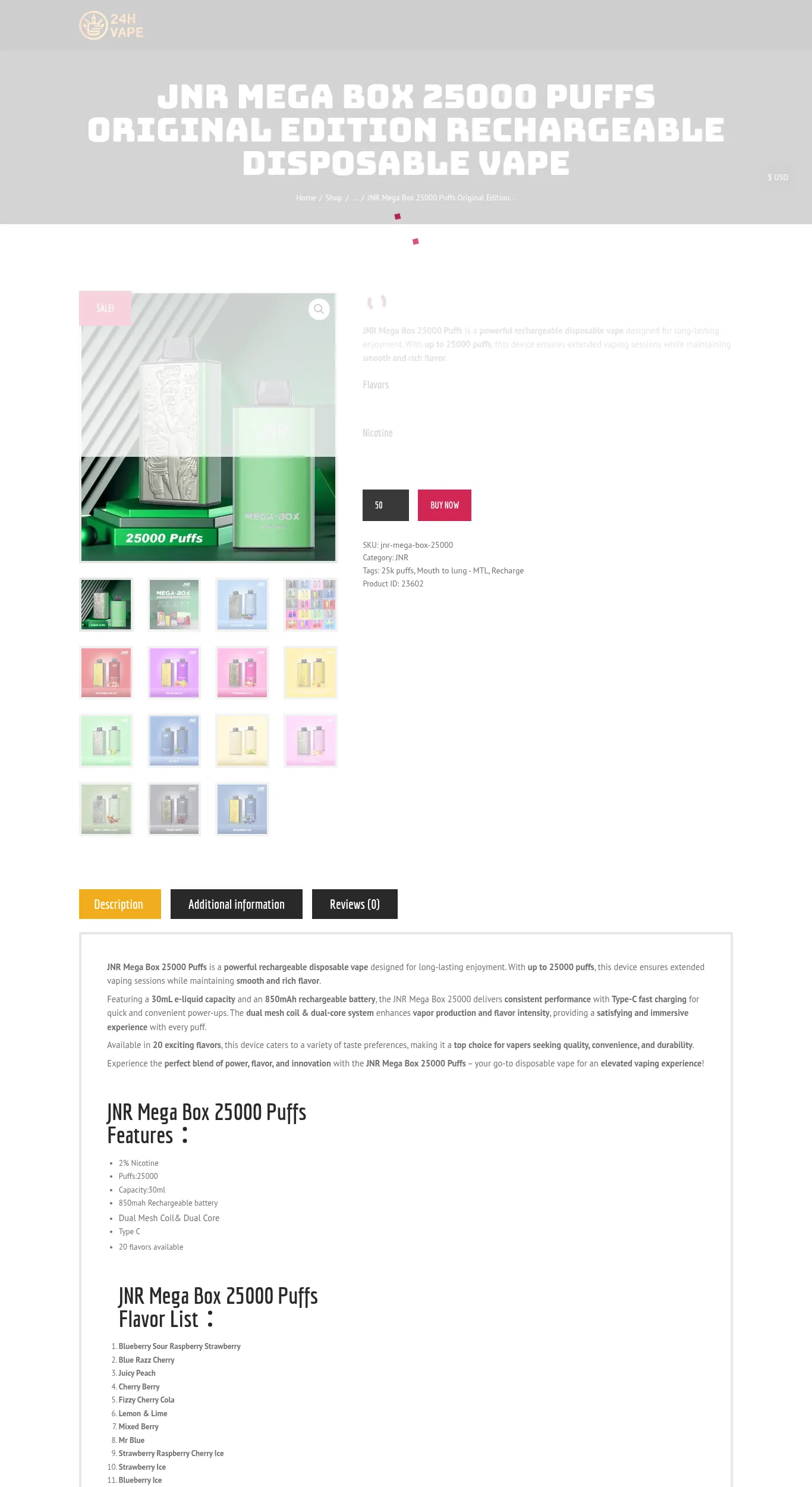 24hvape.com pricing screenshot