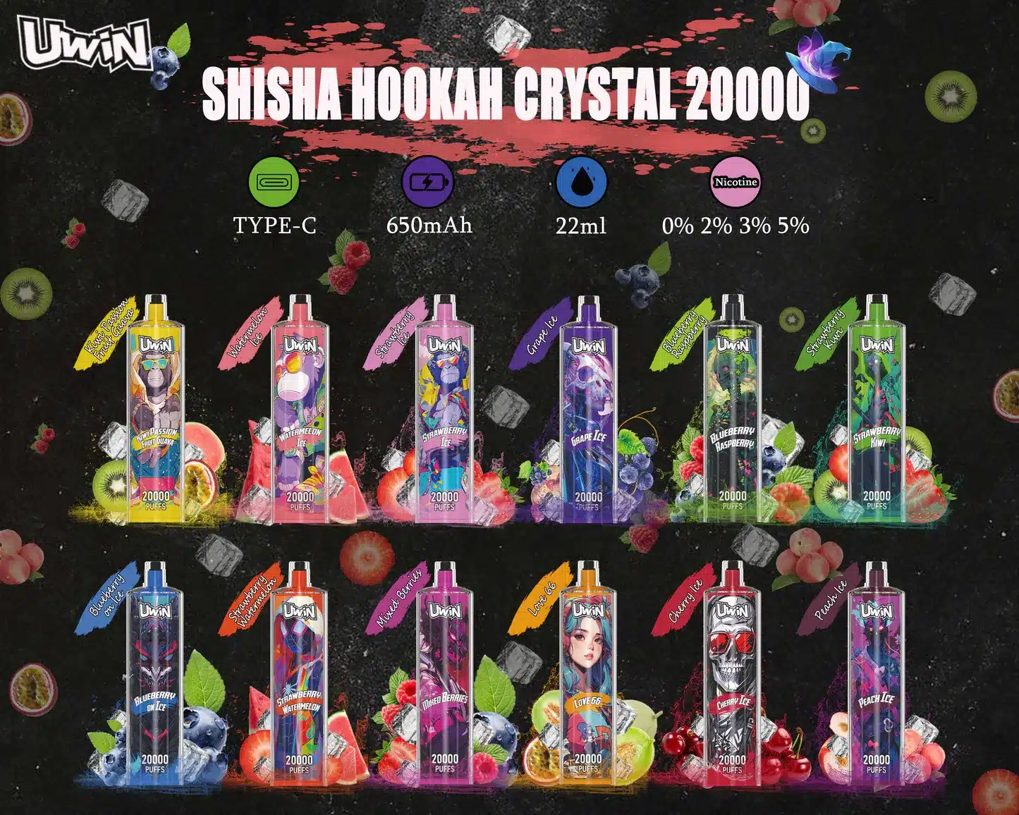 Uwin SHISHA HOOKAH Crystal 20000 Featured Image