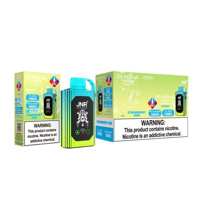 JNRJNR SHISHA Hookah box 20500 puff disposable vapestrawberry kiwi