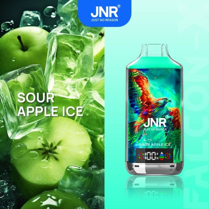JNRjnr falcon X 18000 puff disposable vapesour apple ice