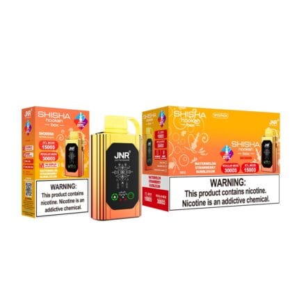 JNRJNR SHISHA Hookah box 20500 puff disposable vapewatermelon strawberry bubblegum