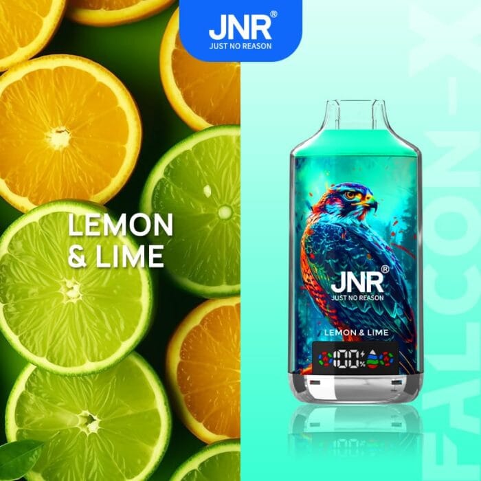 JNRjnr falcon X 18000 puff disposable vapelemon lime