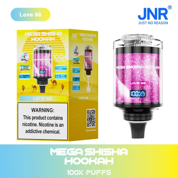 JNRJNR Mega Shisha Hookah 100K Disposable Vape 60mljnr mega shisha hookah k love