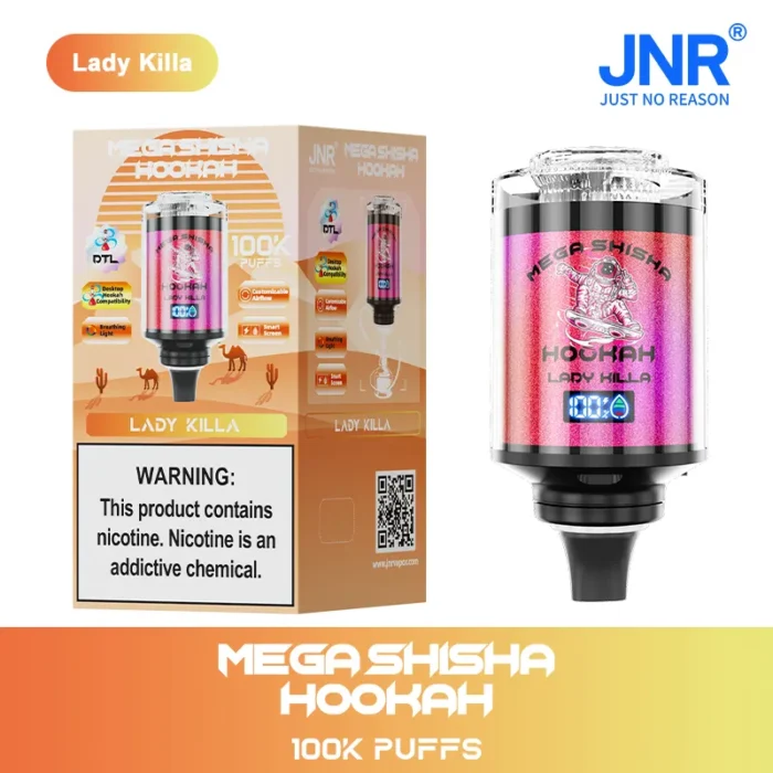 JNRJNR Mega Shisha Hookah 100K Disposable Vape 60mljnr mega shisha hookah k lady killa