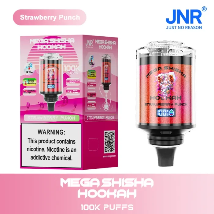JNRJNR Mega Shisha Hookah 100K Disposable Vape 60mljnr mega shisha hookah k strawberry punch