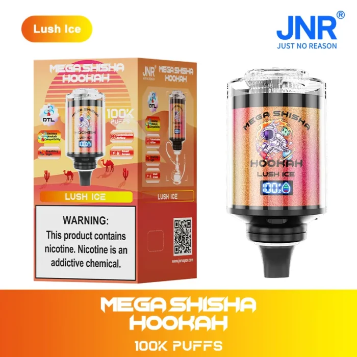 JNRJNR Mega Shisha Hookah 100K Disposable Vape 60mljnr mega shisha hookah k lush ice