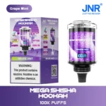 JNRJNR Mega Shisha Hookah 100K Disposable Vape 60mljnr mega shisha hookah k grape mint