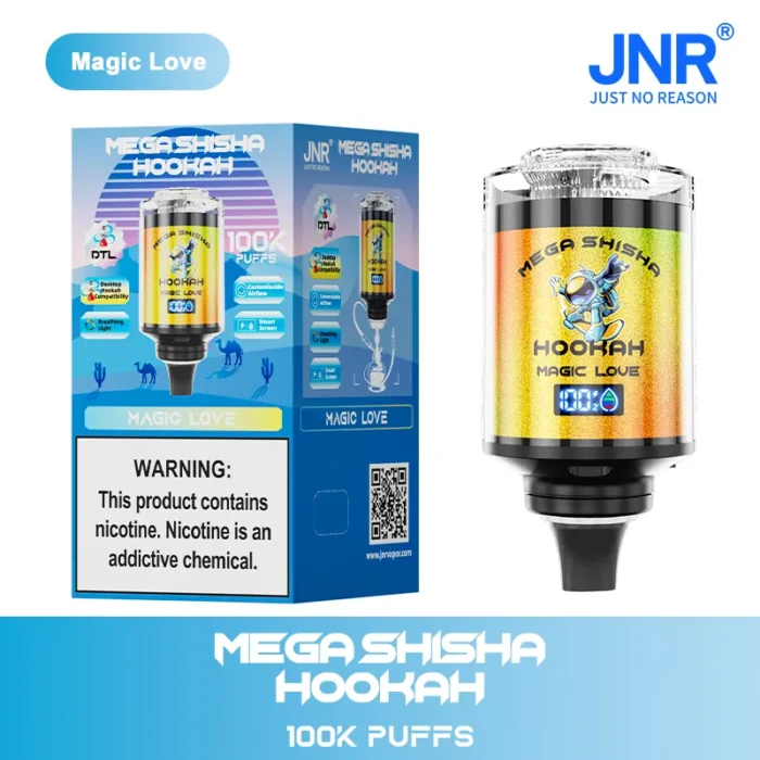 JNRJNR Mega Shisha Hookah 100K Disposable Vape 60mljnr mega shisha hookah k magic love