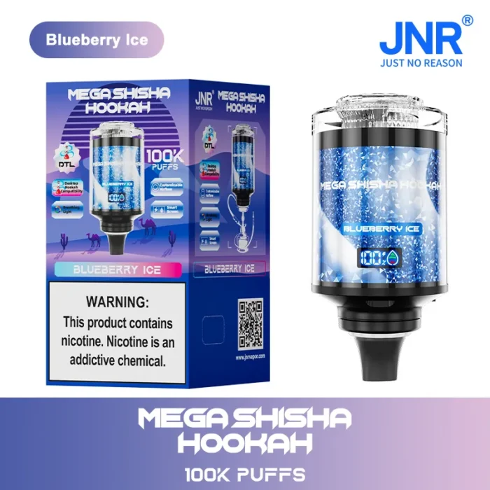 JNRJNR Mega Shisha Hookah 100K Disposable Vape 60mljnr mega shisha hookah k blueberry ice