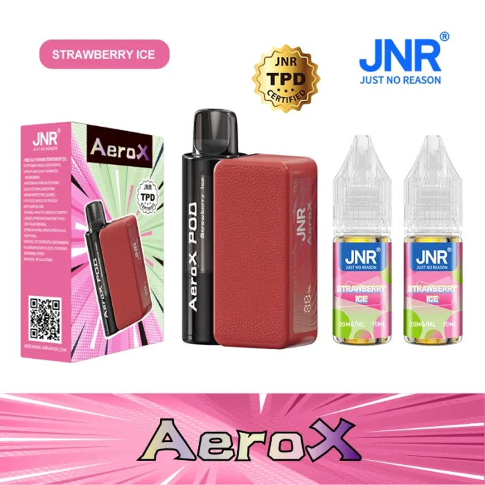 JNRjnr Areo X 32000 puff pod system with e liquidjnr areo x puff strawberry ice