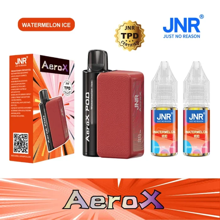 JNRjnr Areo X 32000 puff pod system with e liquidjnr areo x puff watermelon ice