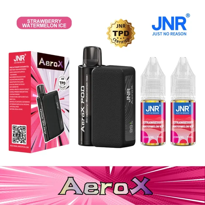 JNRjnr Areo X 32000 puff pod system with e liquidjnr areo x puff strawberry watermelon ice