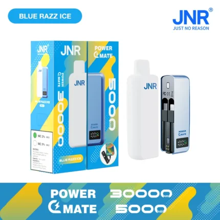 JNRJNR Power Mate 30000 Puffs disposable vapejnr power mate k puff vape blue razz ice