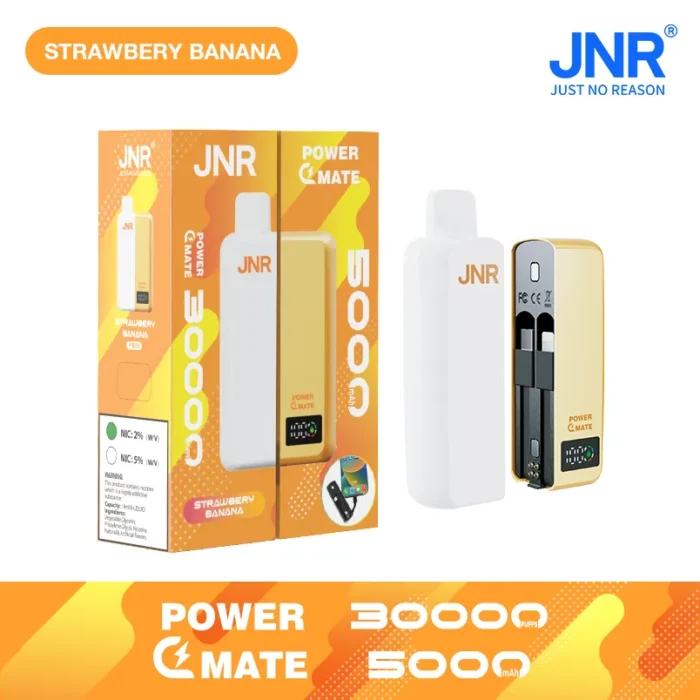 JNRJNR Power Mate 30000 Puffs disposable vapejnr power mate k puff vape strawberry banana